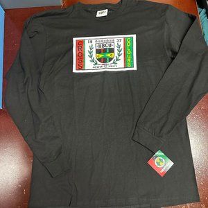 Cross Colours Mens Black Graphics Long Sleeve Crew Neck Pullover T Shirt L